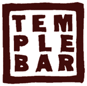 Auto-generated description: A bold, block-style font spells out TEMPLE BAR inside a square border.