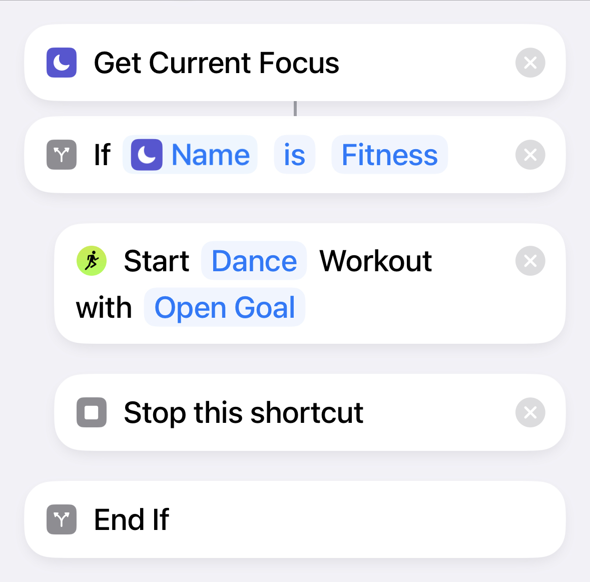 a screen of the shortcut outlined above 