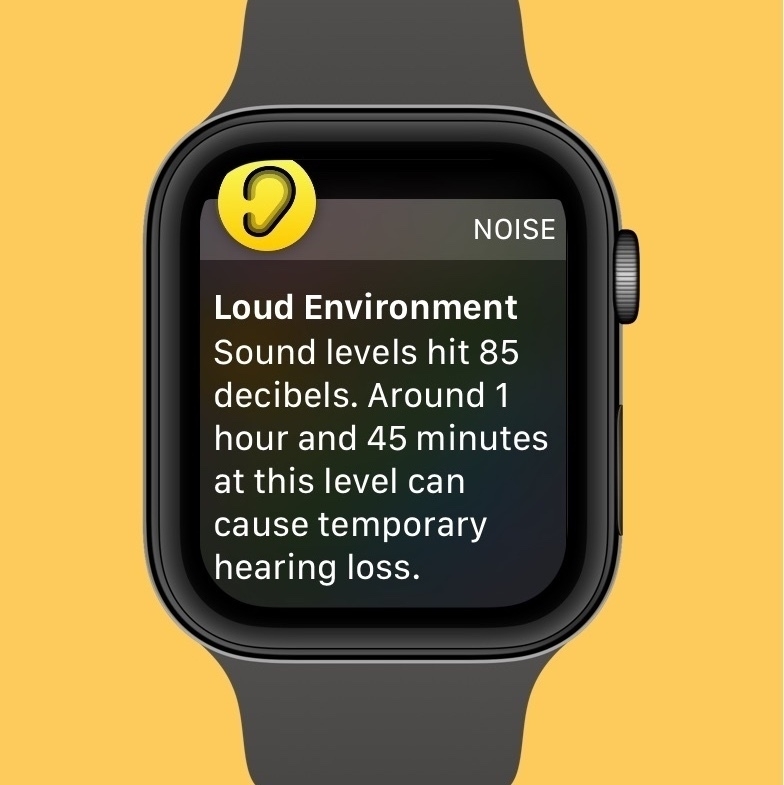 Apple Watch face with audible warning
