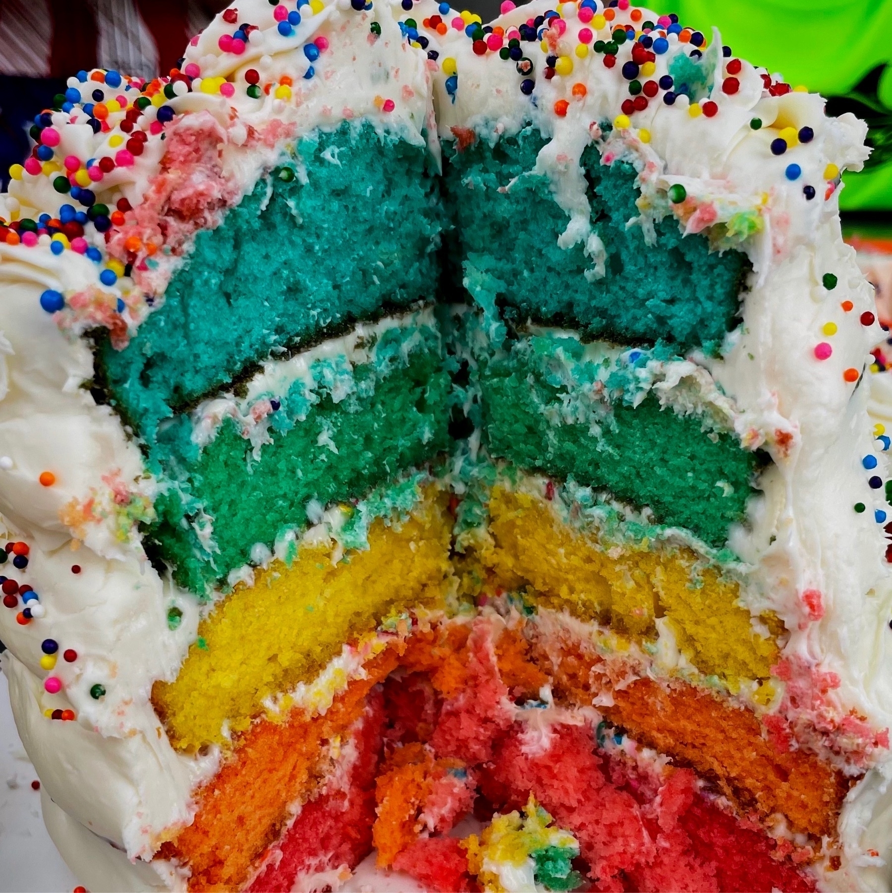 colorful inside of a cake 