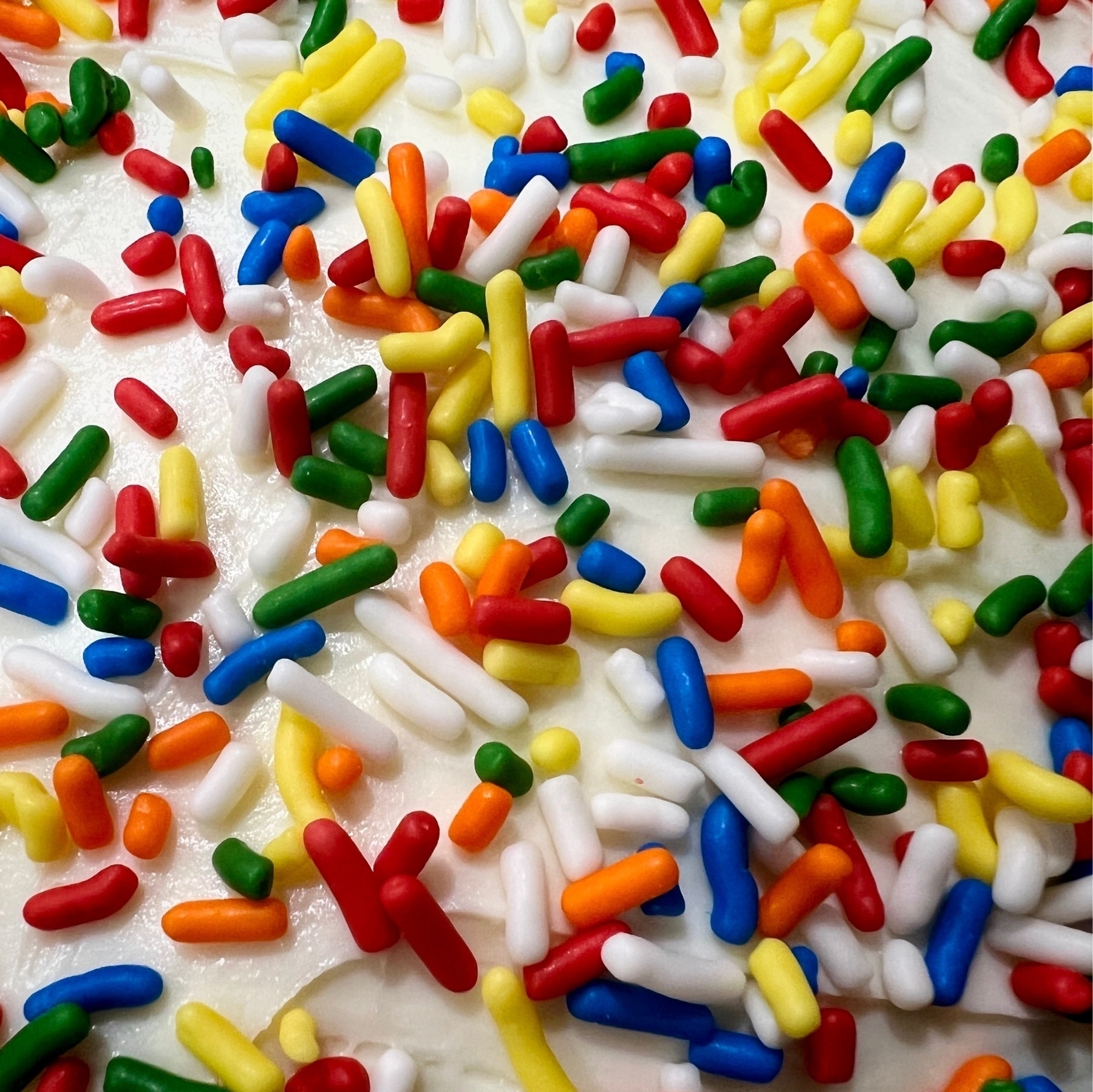 sprinkles on a cake
