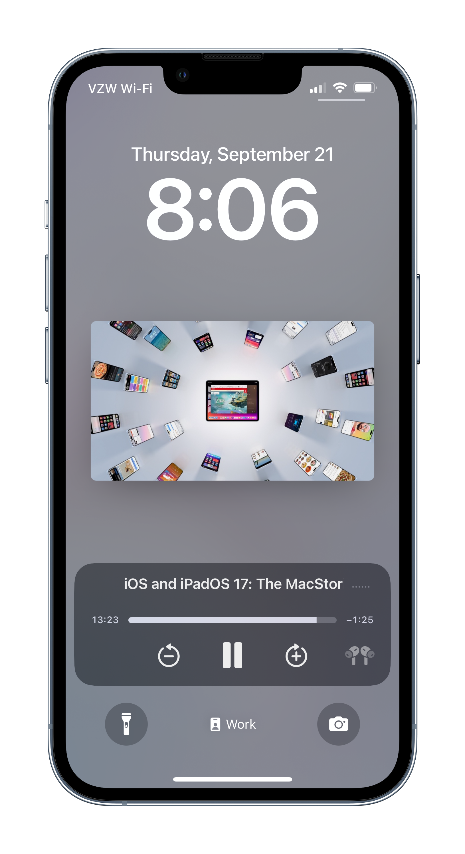 iPhone Lock Screen with Media Player