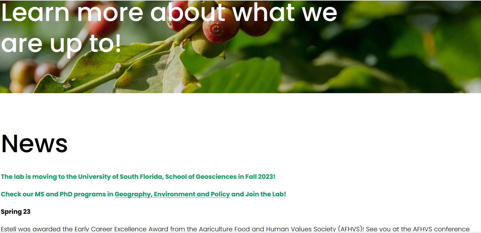 News section before refresh.