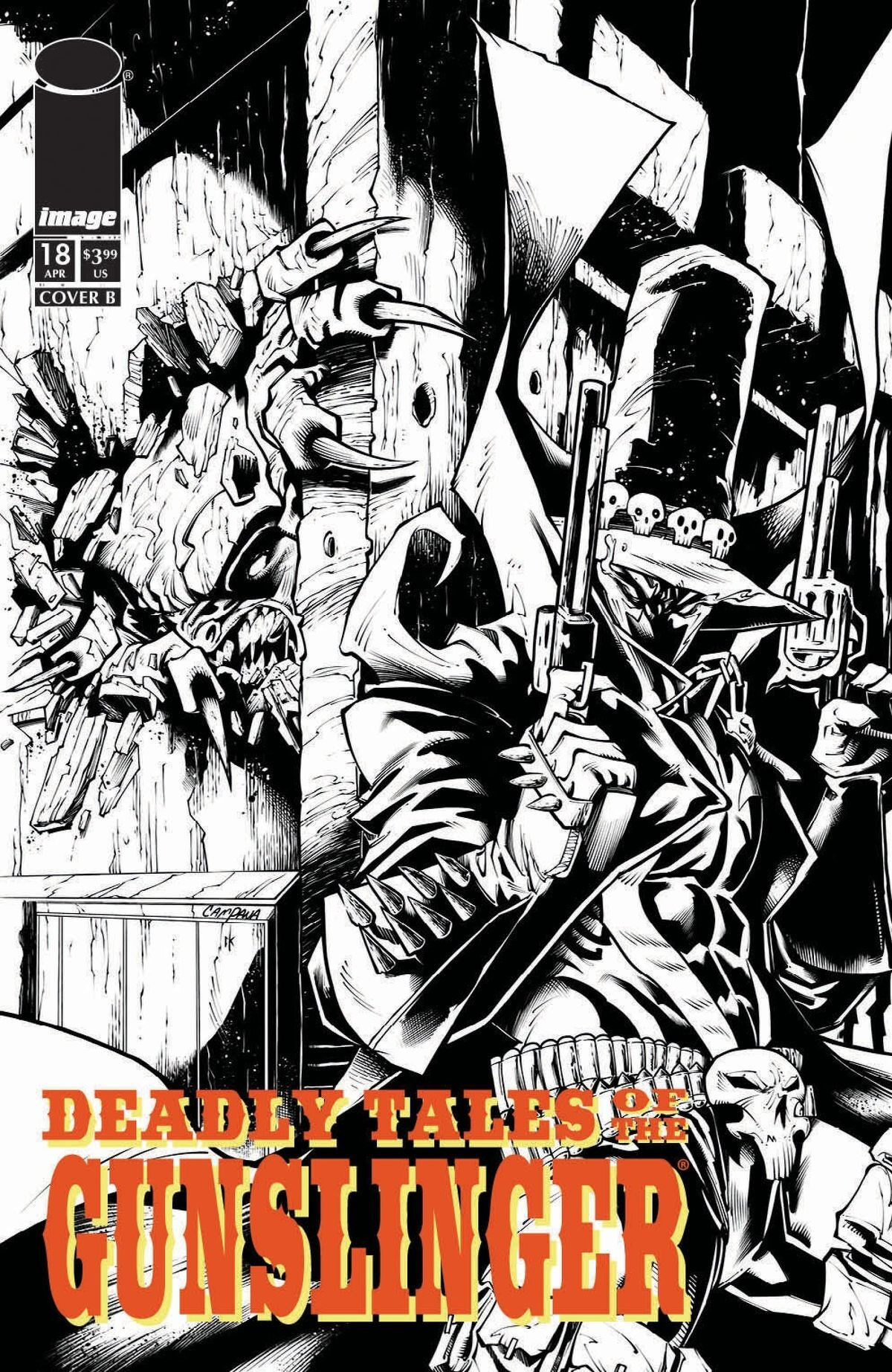 Deadly Tales Of The Gunslinger Spawn #18 (Cover B Chris Campana Black & White Variant)