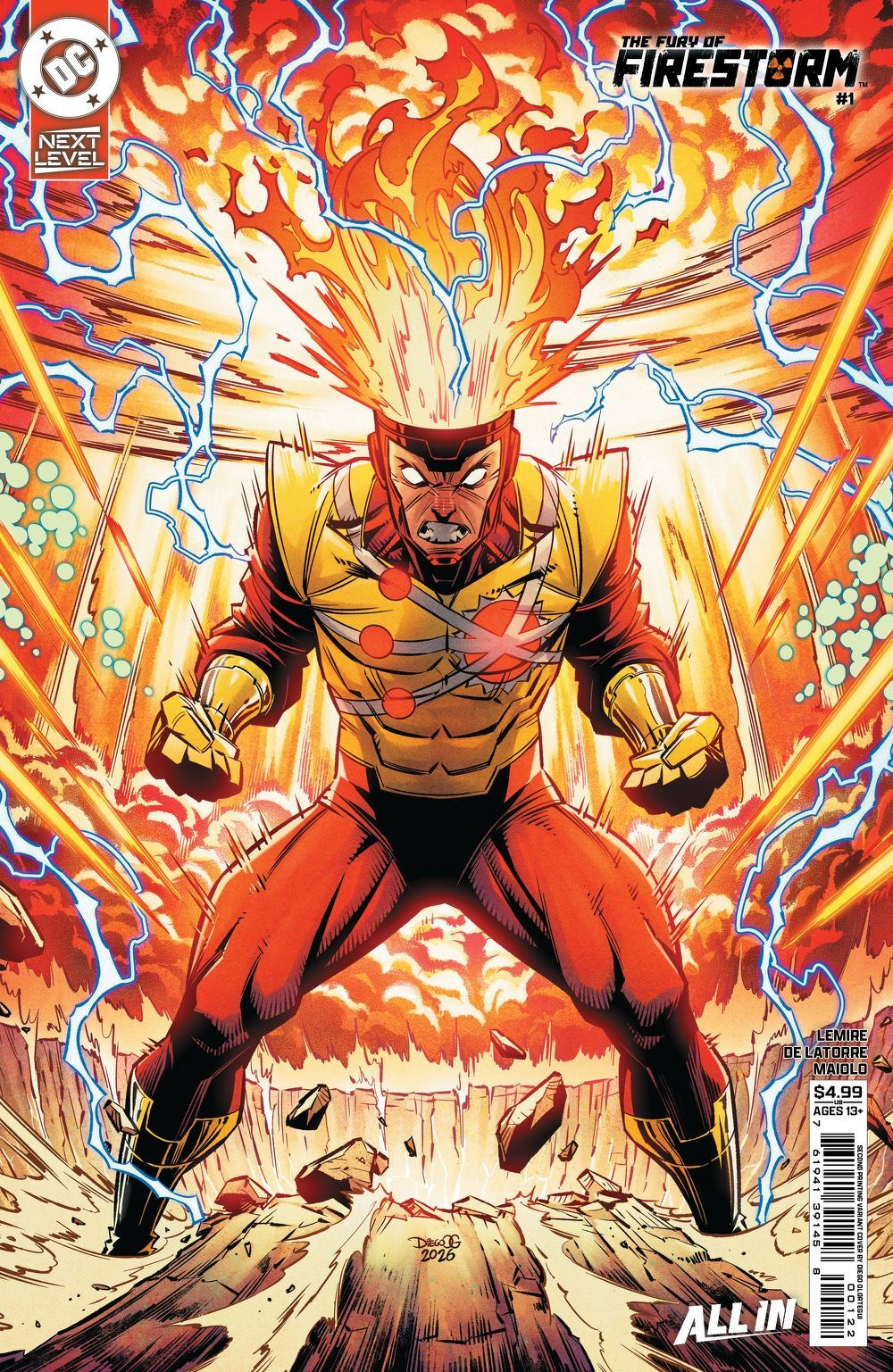Fury Of Firestorm #1 (Of 6)(2nd Printing Cover B Diego Olortegui Card Stock Variant)