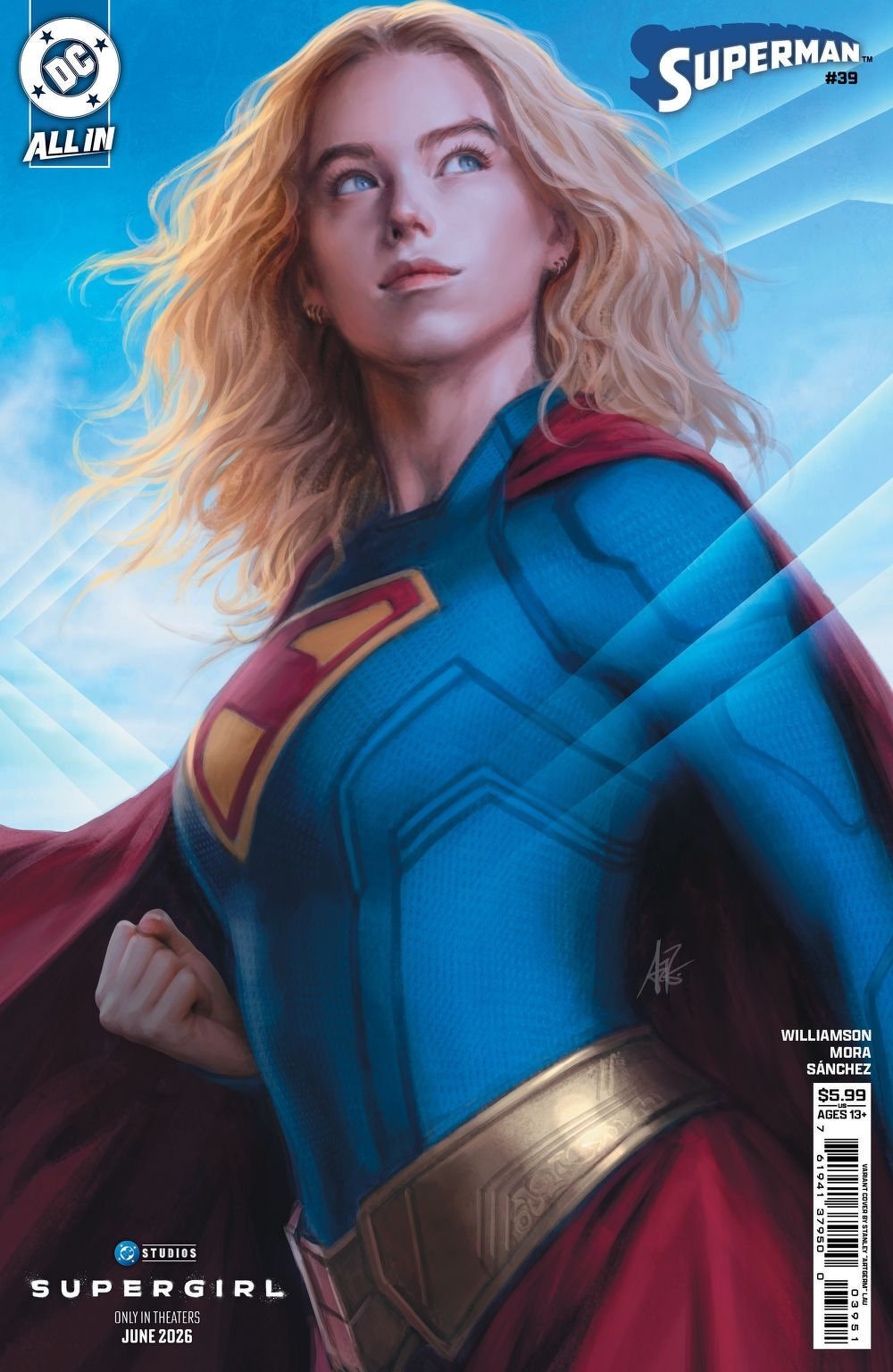 Superman #39 (Cover E Stanley Artgerm Lau Supergirl Movie Card Stock Variant)(The Reign Of The Superboys)
