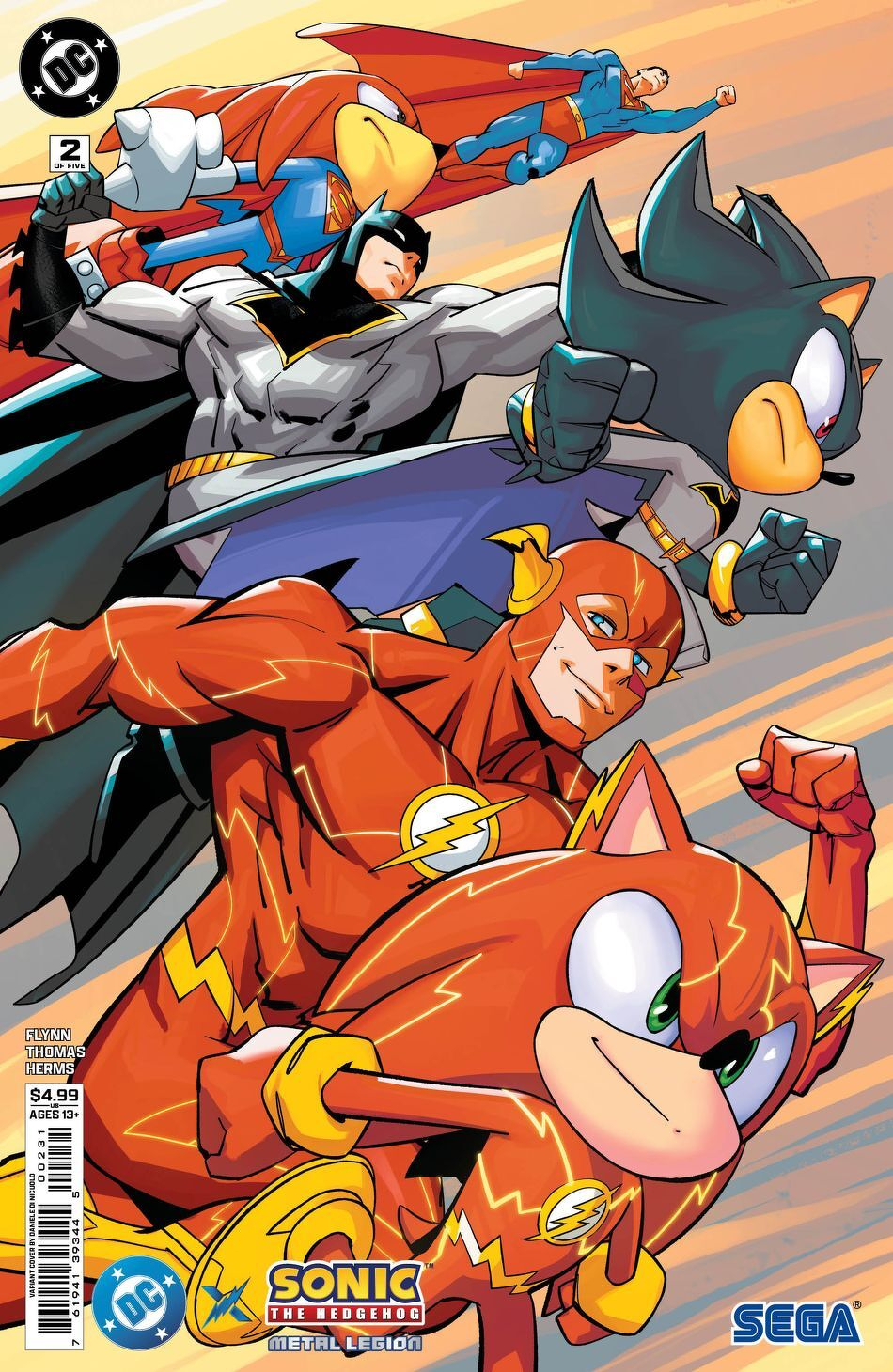 DC x Sonic The Hedgehog The Metal Legion #2 (Of 5)(Cover C Daniele Di Nicuolo Card Stock Variant)