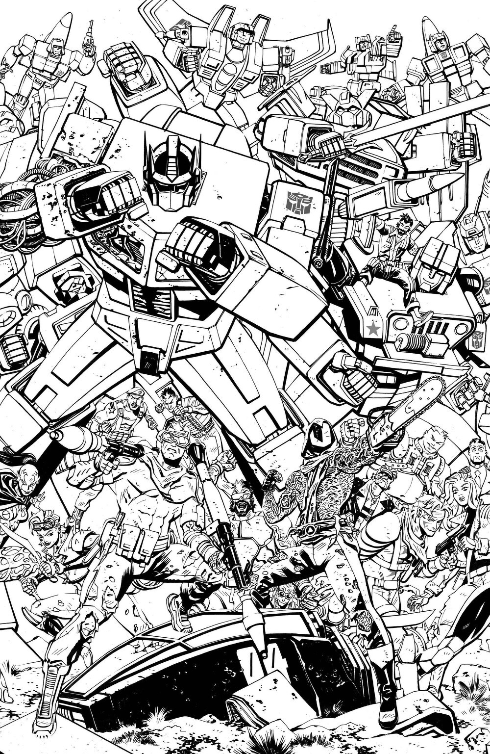 G.I. Joe #23 (Cover G Tom Reilly Transformers Energon Universe 3rd Anniversary Black & White Variant)(find on eBay)