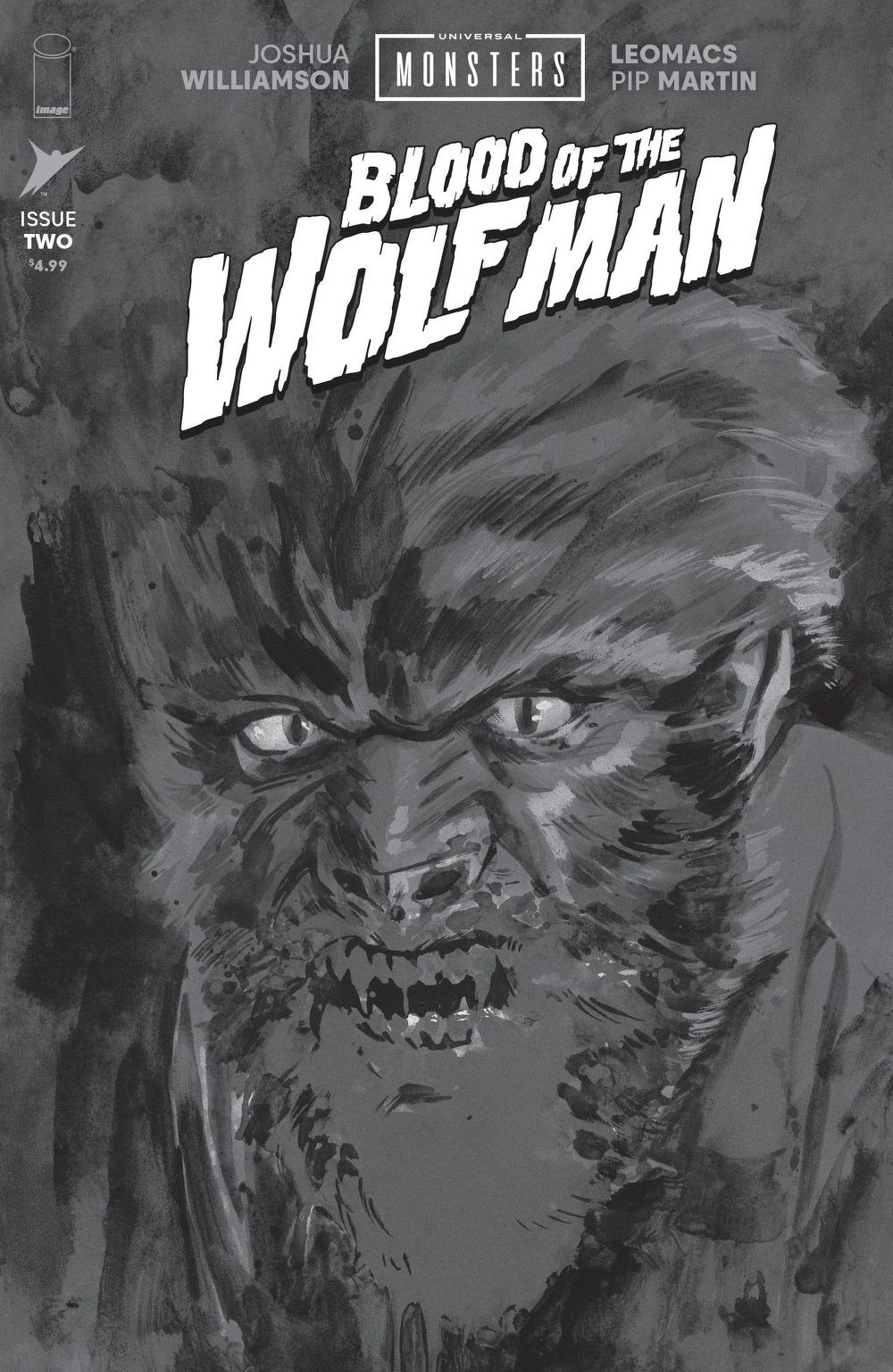 Universal Monsters Blood Of The Wolf Man #2 (Of 4)(Cover D Jacob Phillips Black & White Classic Horror Variant)