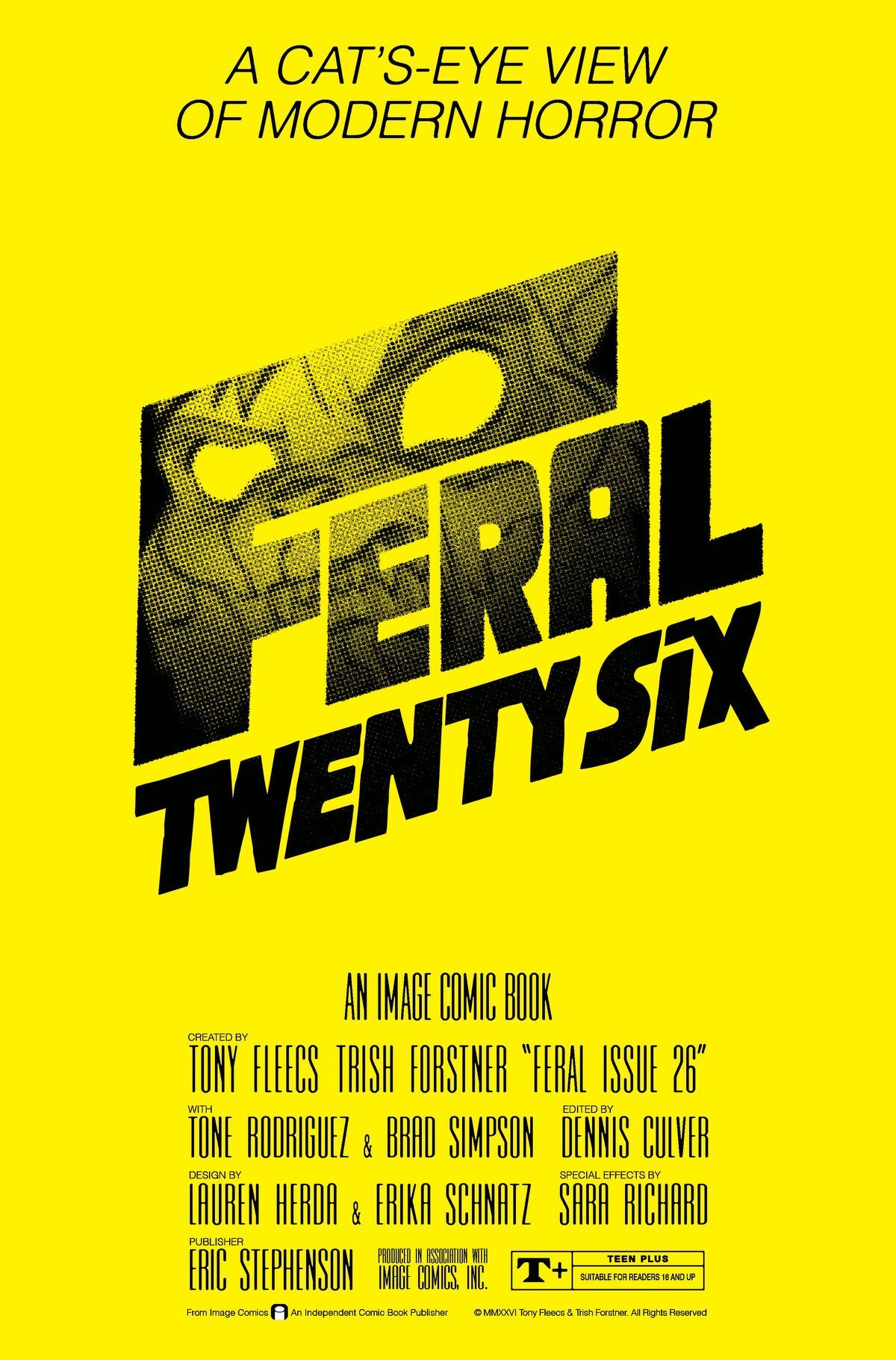 Feral #26 (Cover B Tony Fleecs & Trish Forstner The Shining Homage Variant)
