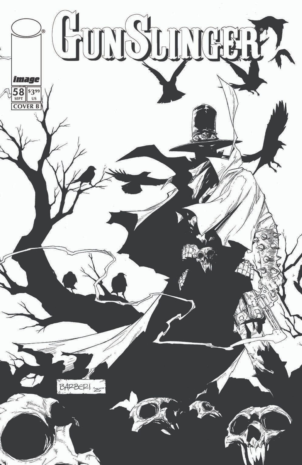 Gunslinger Spawn #58 (Cover B Carlo Barberi Black & White Variant)