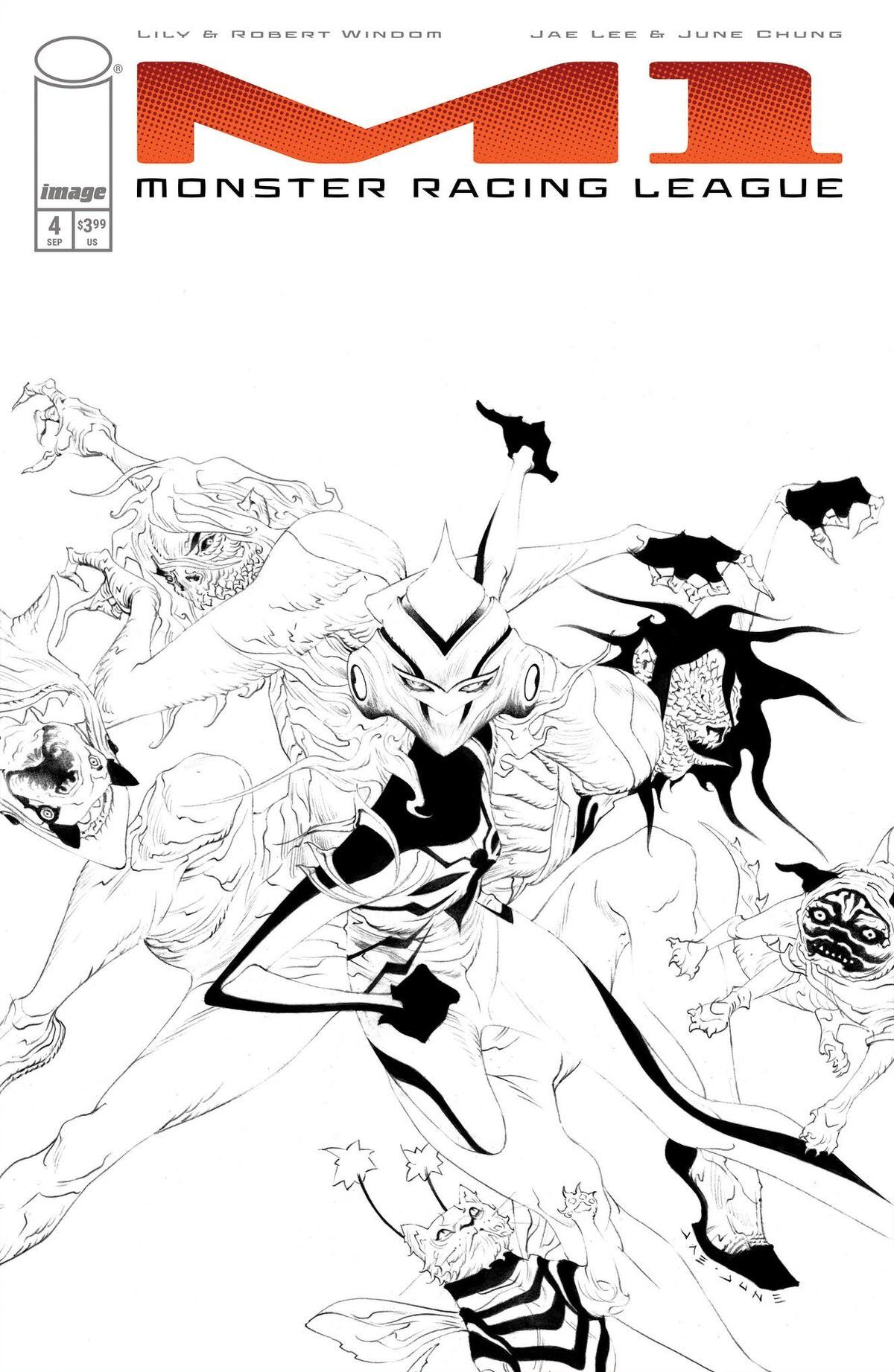 M1 Monster Racing League #4 (Cover C Jae Lee Black & White Variant)