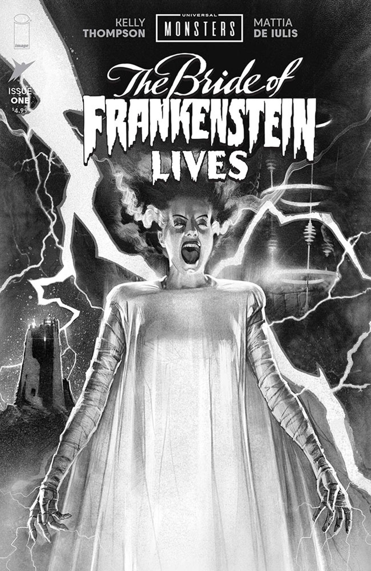Universal Monsters Bride Of Frankenstein Lives #1 (Of 4)(Cover E Joshua Middleton Black & White Classic Horror Variant)
