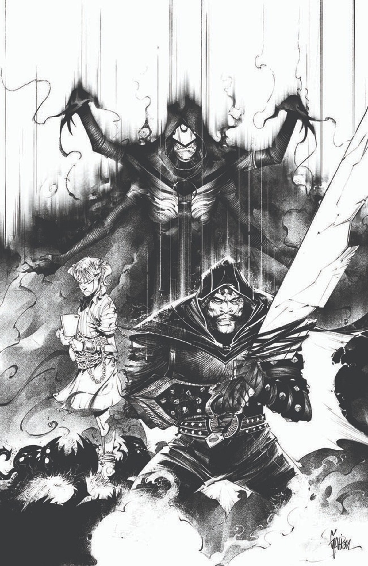 Curse Of Sherlee Johnson #8 (Cover C Jonathan Glapion Black & White Full Art Variant)