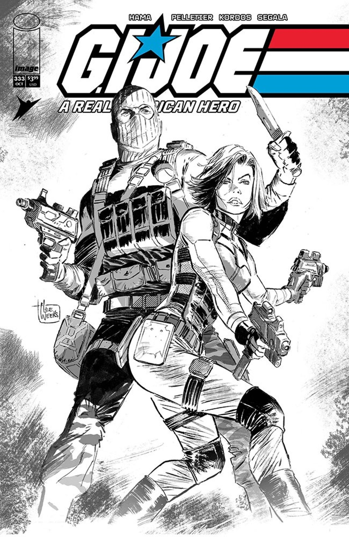G.I. Joe A Real American Hero #333 (Cover B Lee Weeks Black & White Variant)