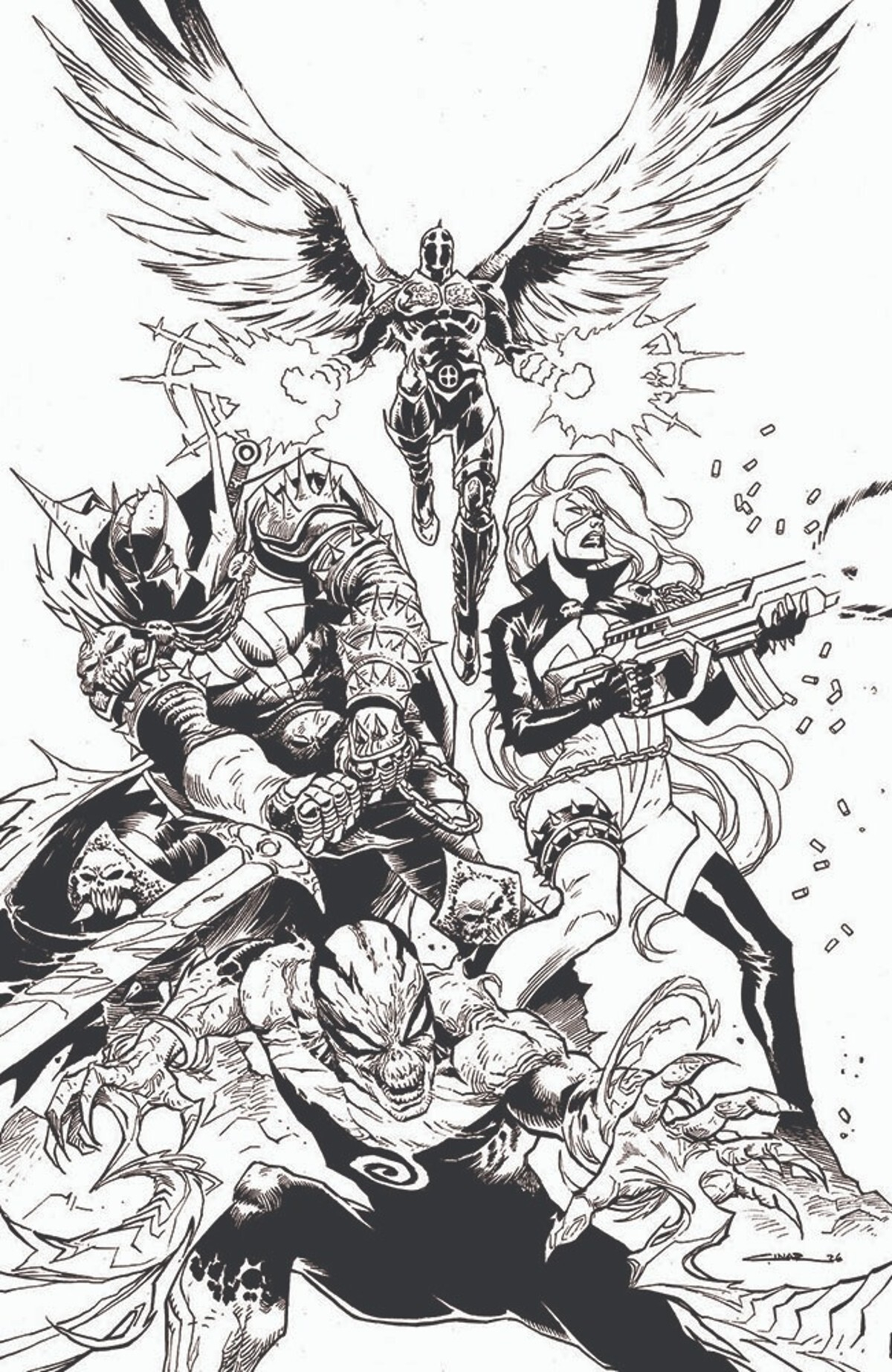 Scorched #56 (Cover B Yildiray Cinar Black & White Full Art Variant)