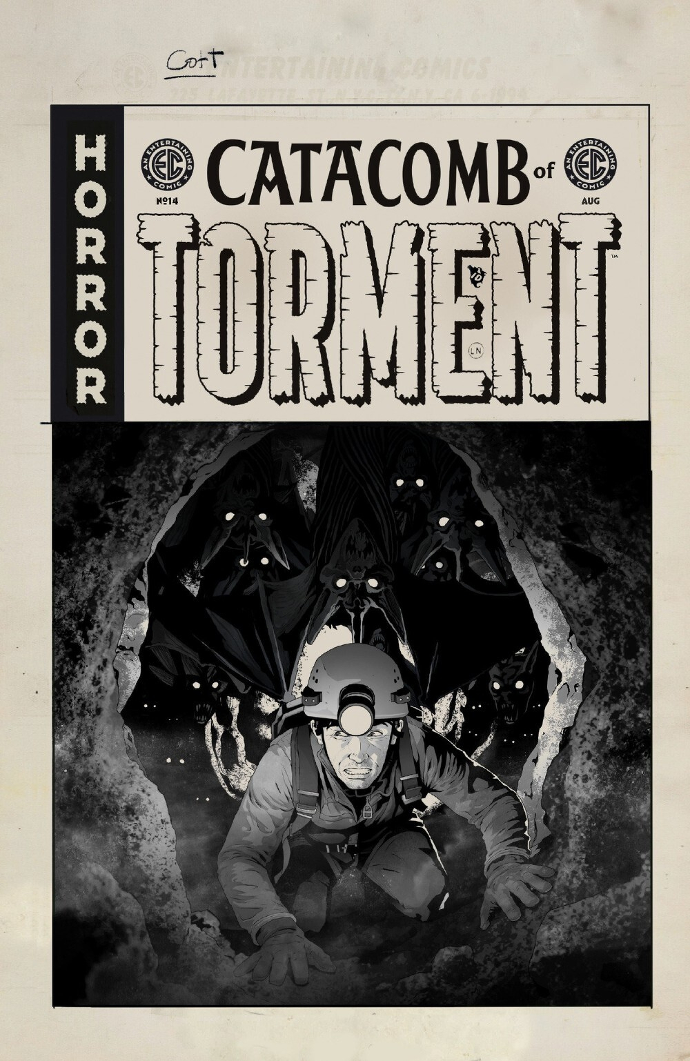 Catacomb Of Torment #14 (EC Comics)(Cover D Danny Luckert Black & White Artist Edition Variant)