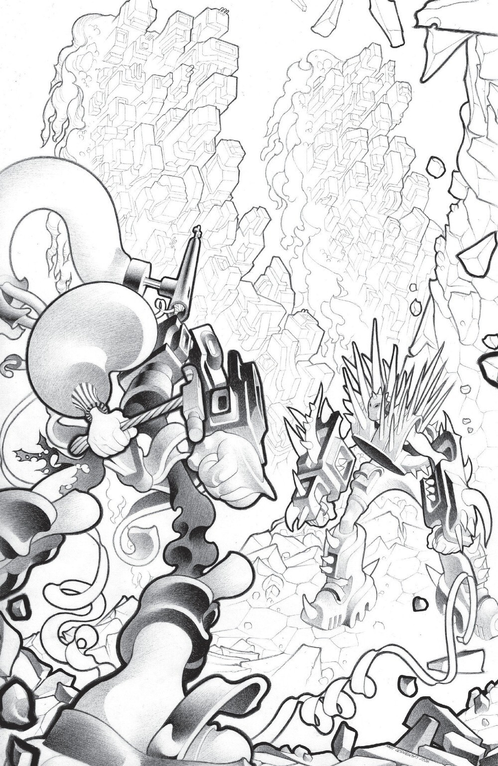 Faceless And The Family Maze Of The Mechanical Aliens #2 (Of 4)(Cover C Matt Lesniewski Black & White Variant)