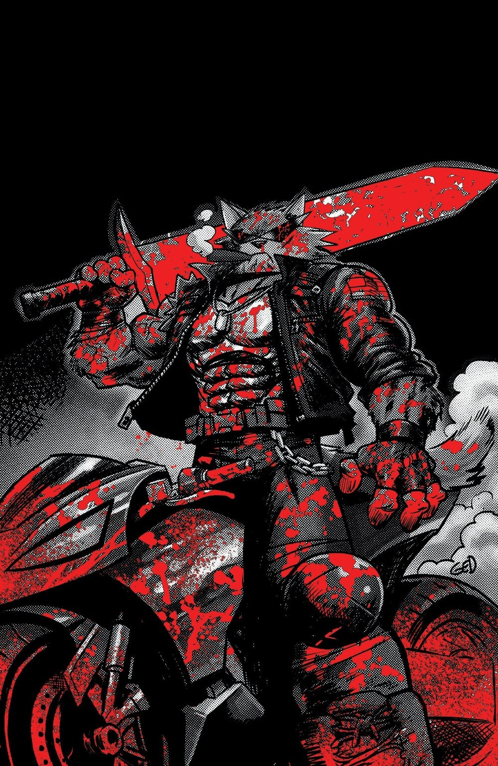 Super Mondo Mega Mutts #2 (Of 4)(Cover H Juan Gedeon Bloody Black & White Variant)