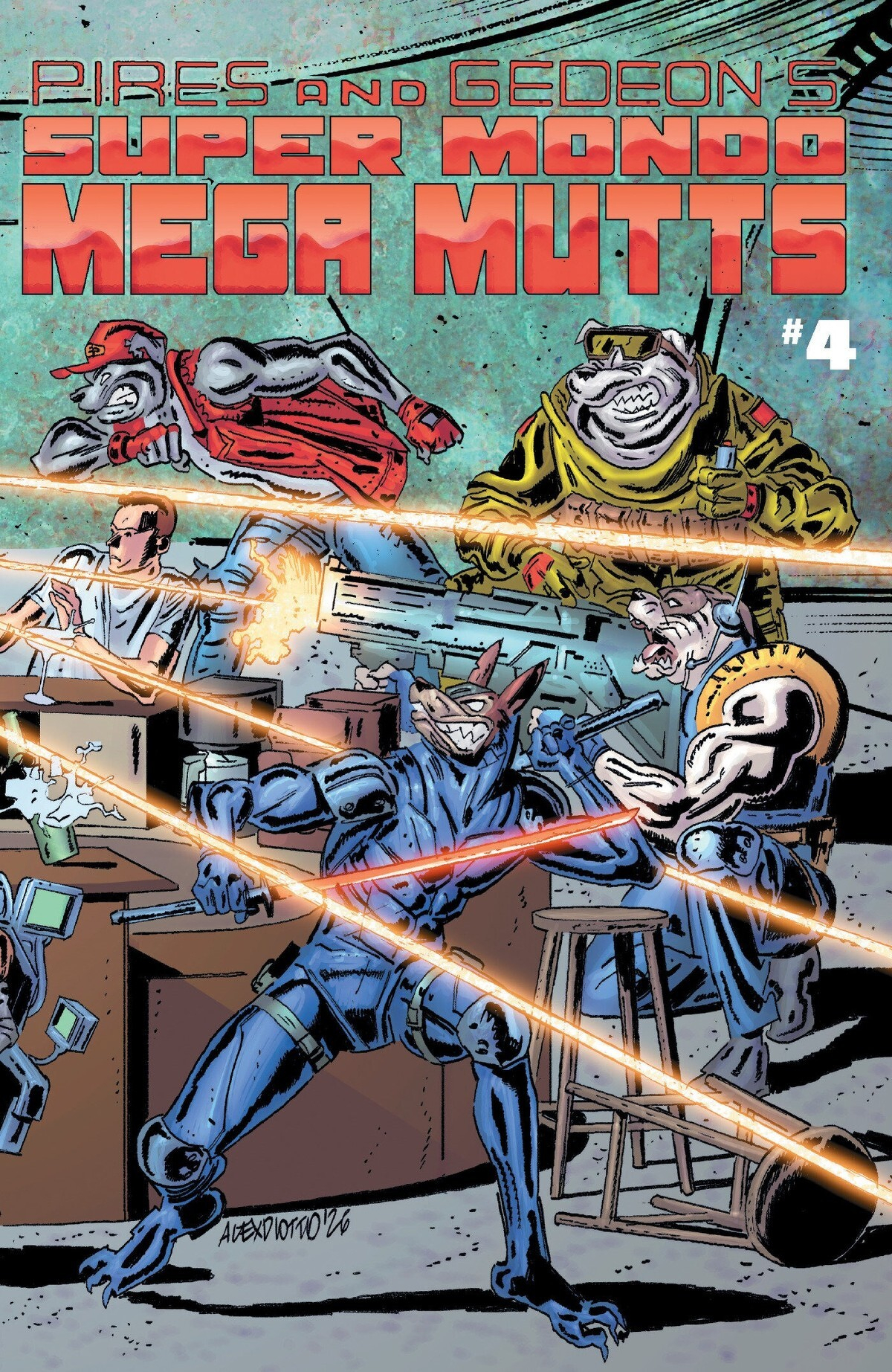 Super Mondo Mega Mutts #4 (Of 4)(Cover B Alex Diotto Wraparound Homage Variant)