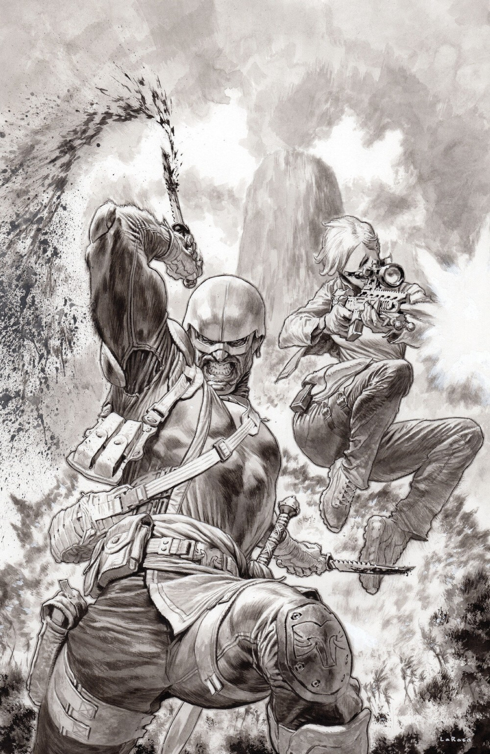 Fort Psycho #1 (Cover I Lewis Larosa Black & White Variant)