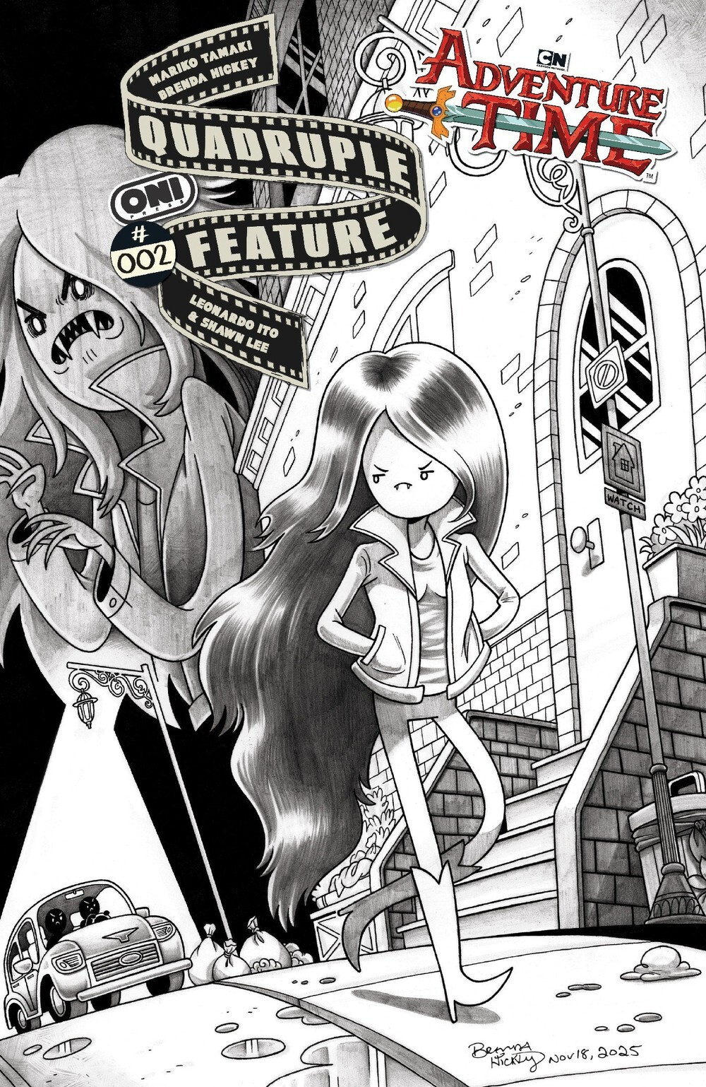 Adventure Time Quadruple Feature #2 (Cover D Brenda Hickey Black & White Variant)