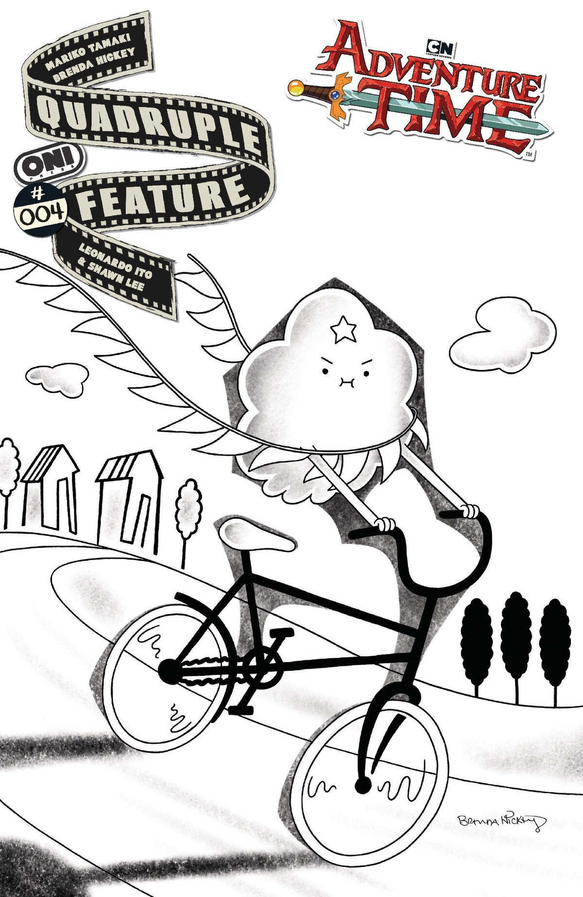 Adventure Time Quadruple Feature #4 (Of 4)(Cover D Brenda Hickey Black & White Variant)