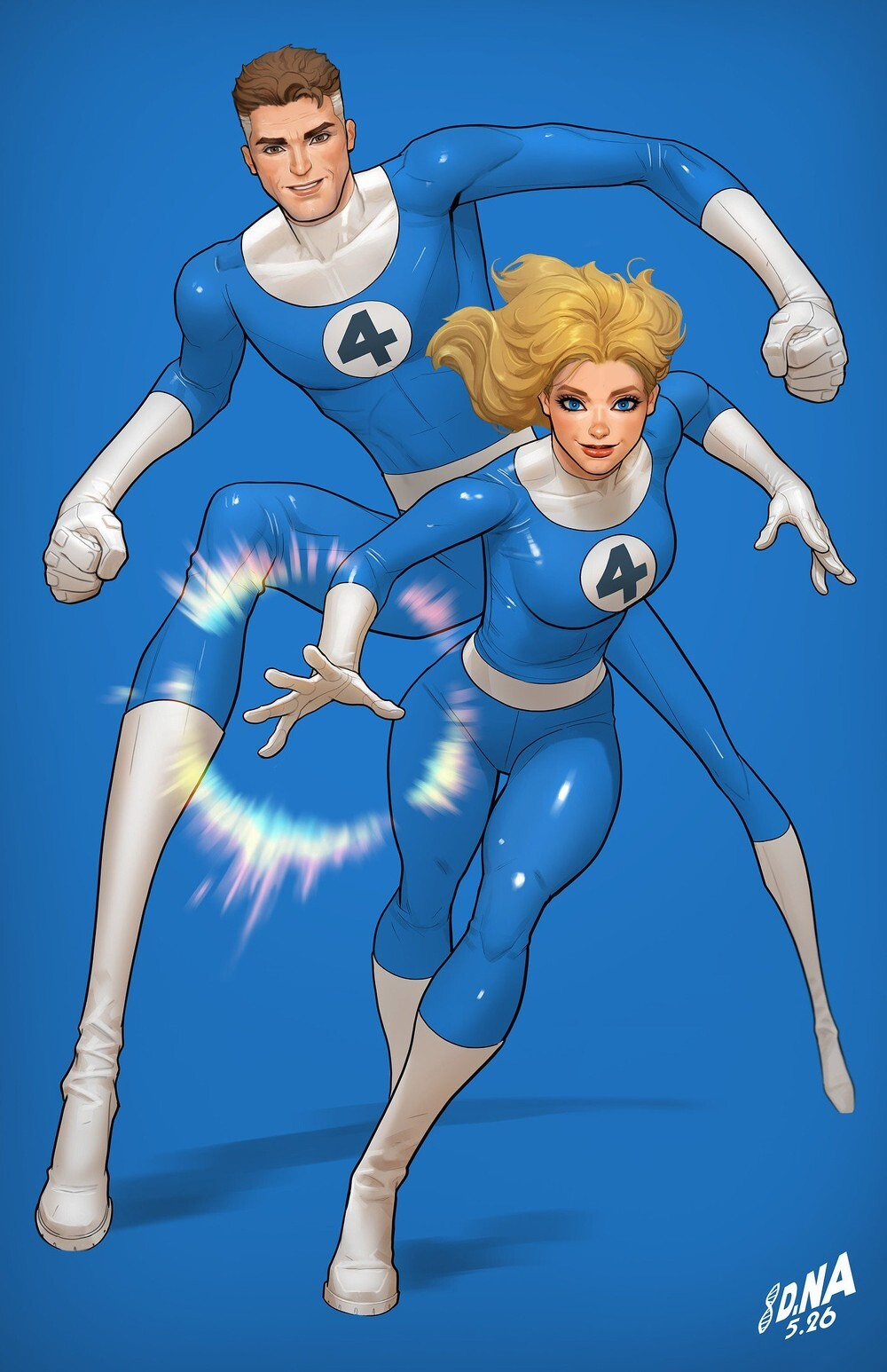 Fantastic Four #14 (Cover E David Nakayama Color Block Blue Full Art Variant)