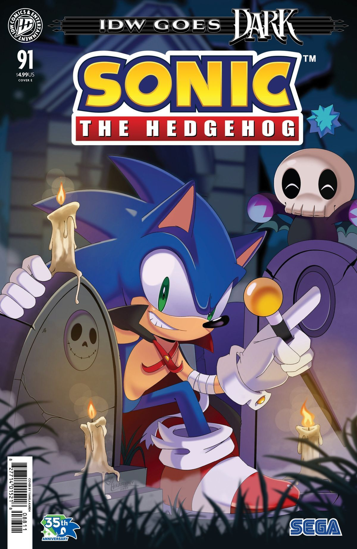 Sonic The Hedgehog #91 (Cover E Yamila Kareh IDW Goes Dark Variant)