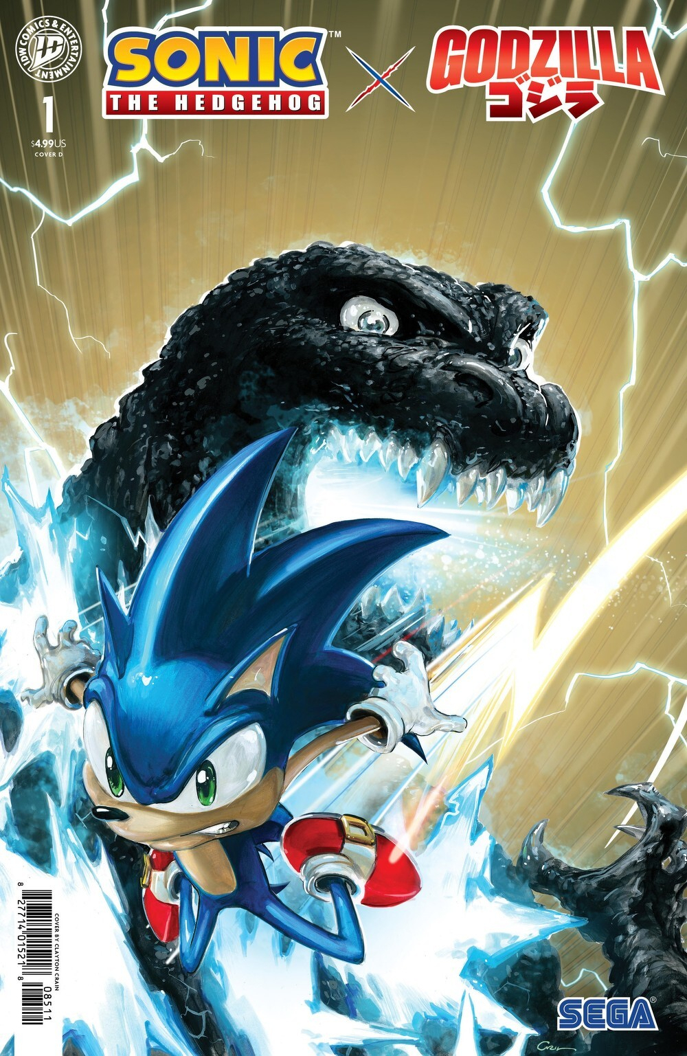 Sonic The Hedgehog x Godzilla #1 (Cover D Clayton Crain)