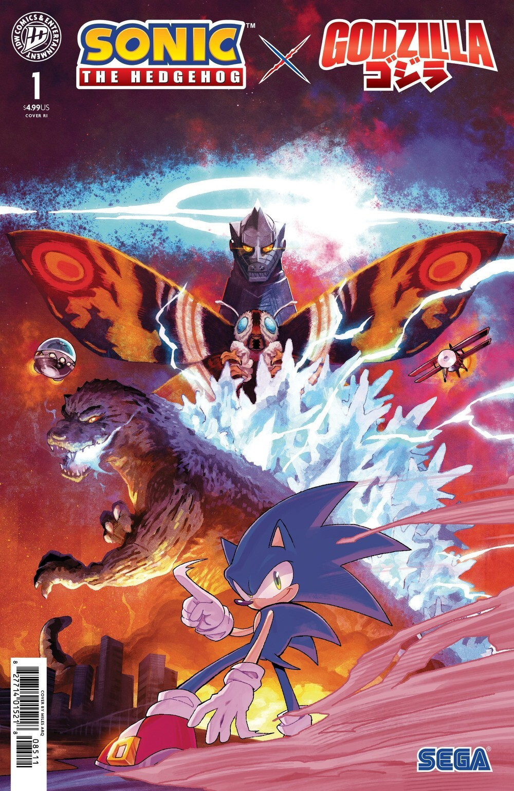 Sonic The Hedgehog x Godzilla #1 (Cover G Miles Arq)