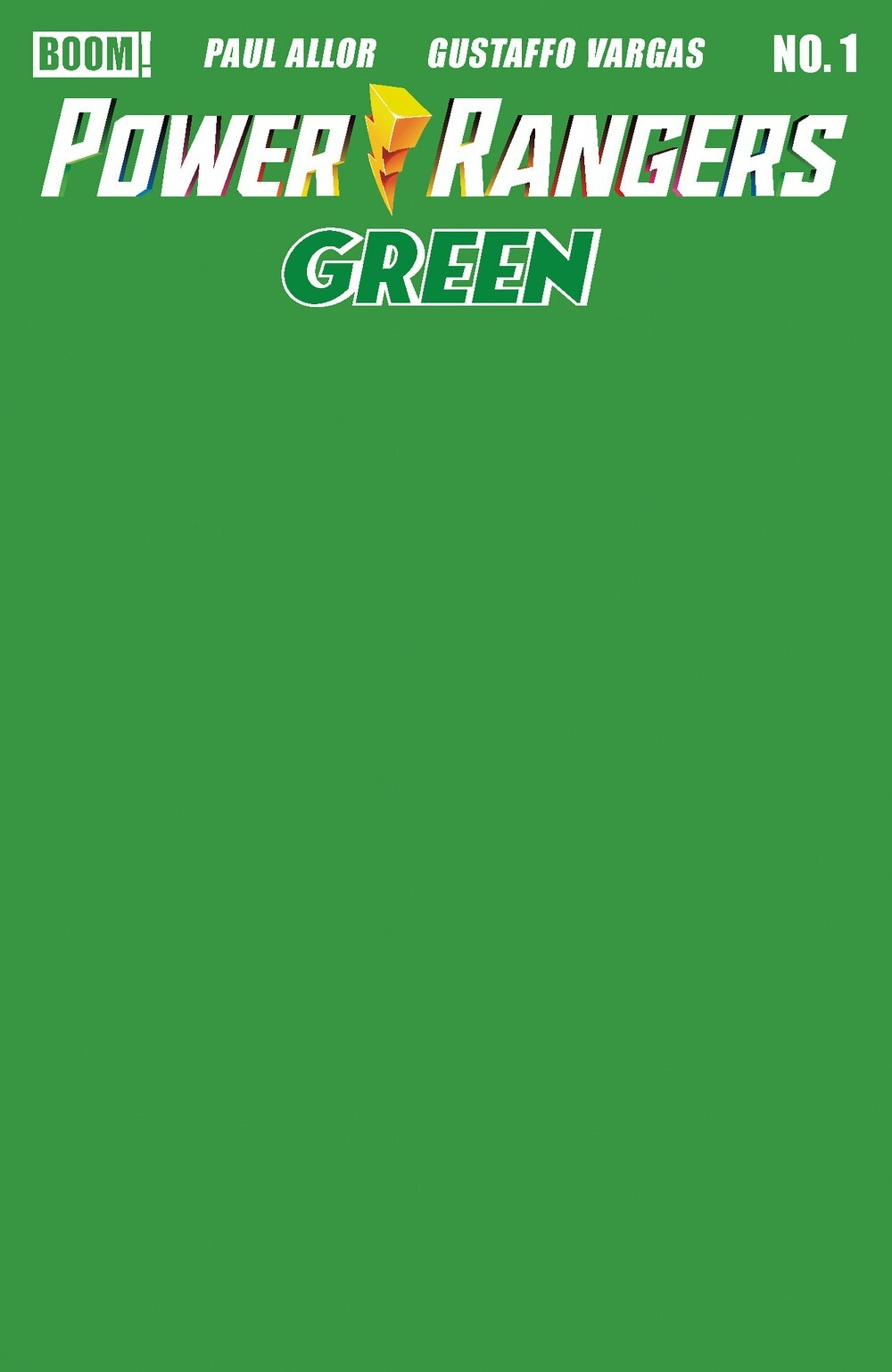Power Rangers Green #1 (Cover E Green Blank Variant)