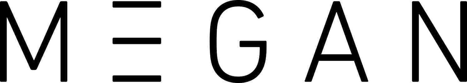 Auto-generated description: The word MEGAN is displayed in a minimalist black font on a white background.