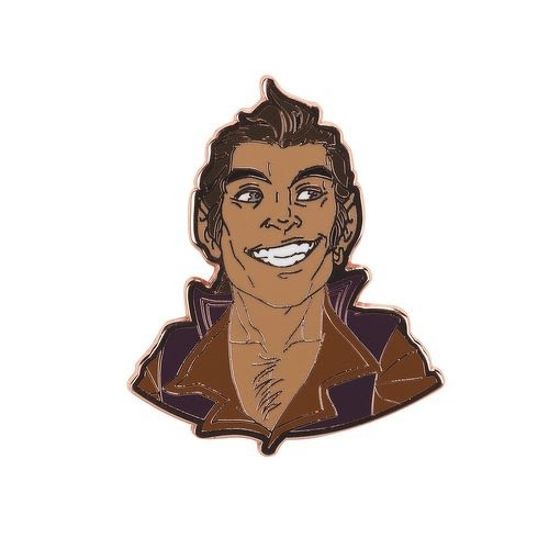 Auto-generated description: A smiling man with short, styled hair is depicted wearing a brown open-collared shirt and a dark jacket.