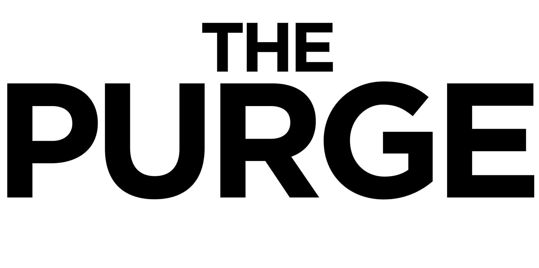 Auto-generated description: The words THE PURGE are displayed in bold, black capital letters on a white background.