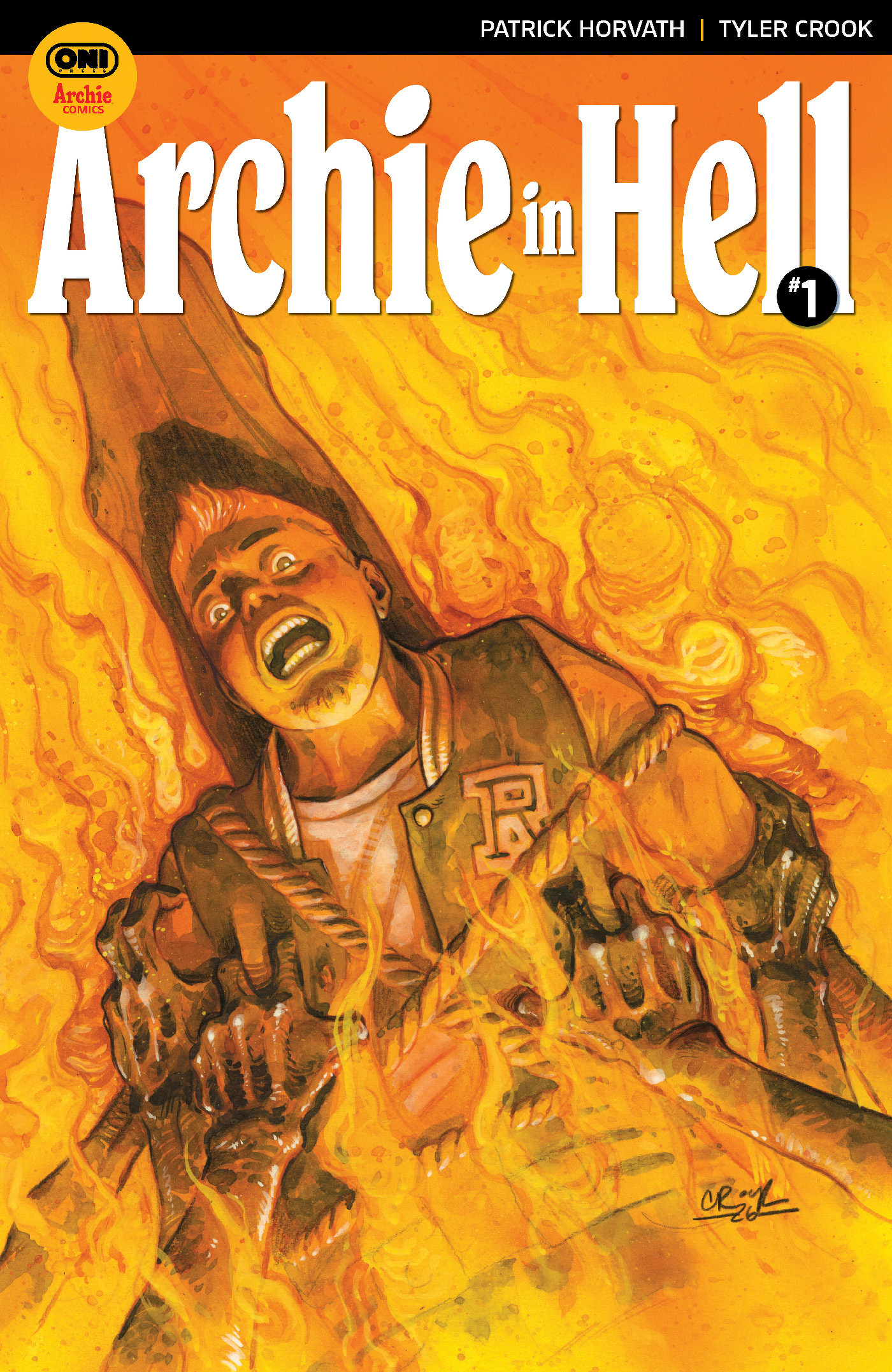 ARCHIE IN HELL #1 COVER BY TYLER CROOK | LOGO AND TRADE DRESS BY RIAN HUGHES