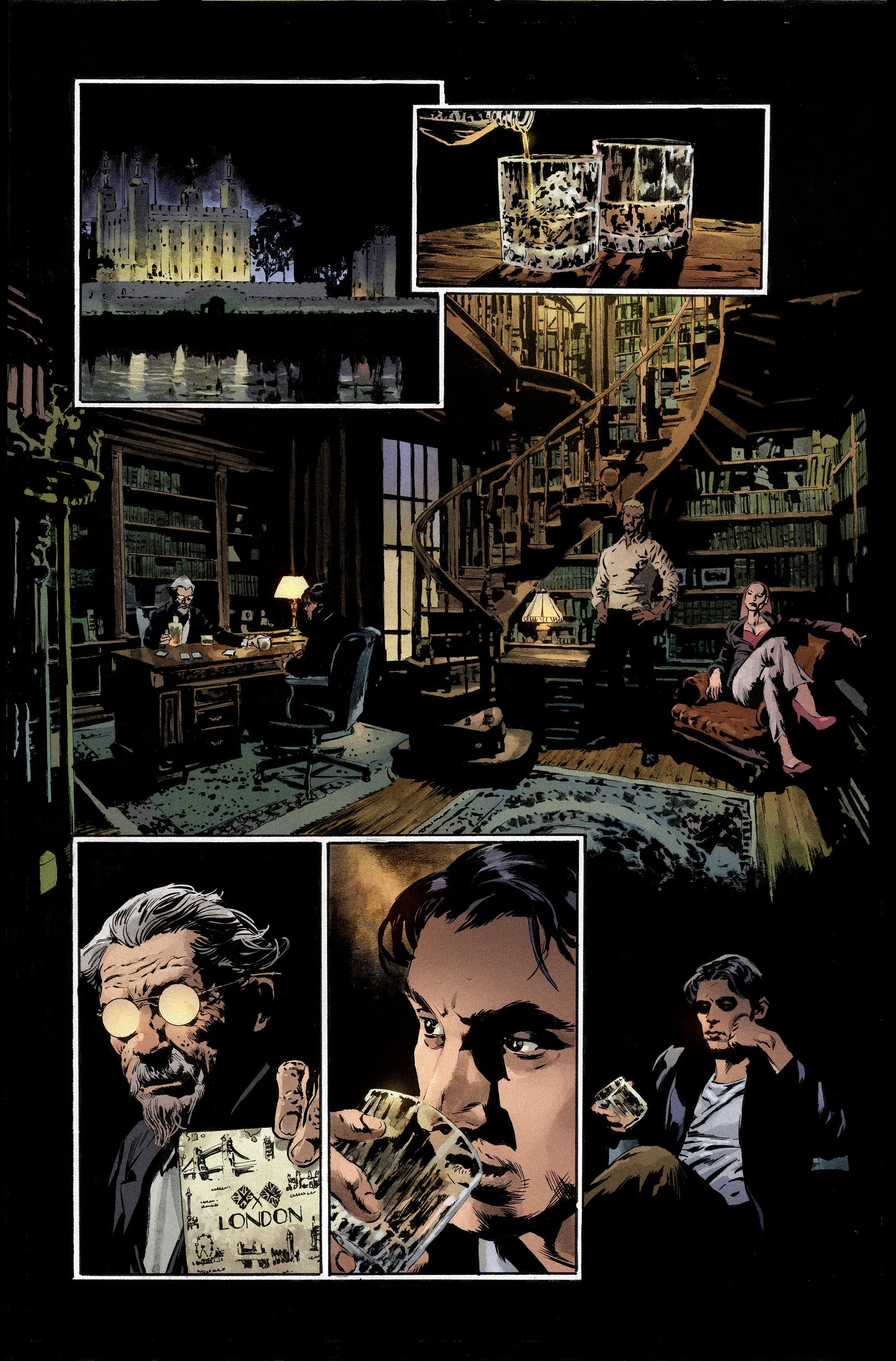 Black Tower: The Raven Conspiracy #1 interior art by Mike Perkins and Mike Spicer