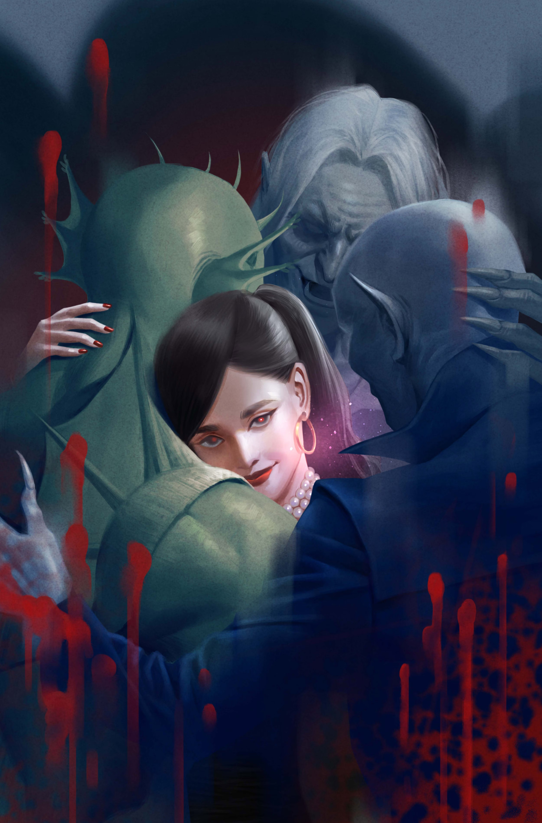 Hide Nor Hair #1 variant covers by Reiko Murakami, Jasmine Darnell, Niko Henrichon