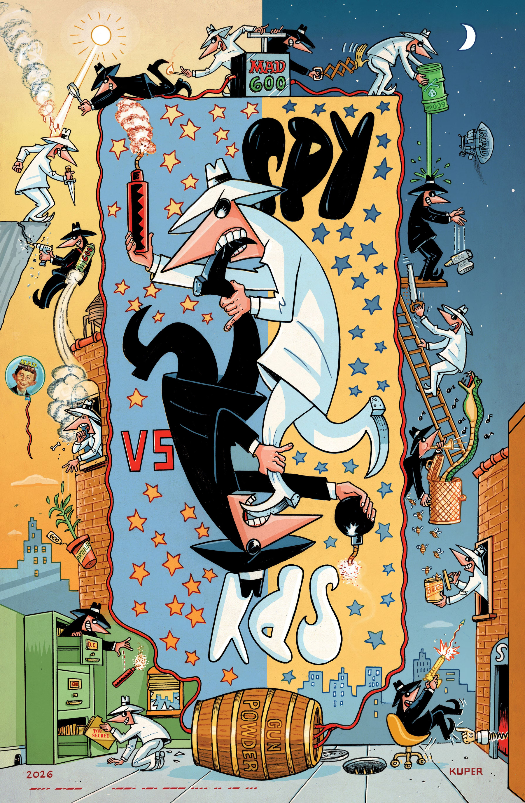 “Spy vs. Spy” poster by Peter Kuper