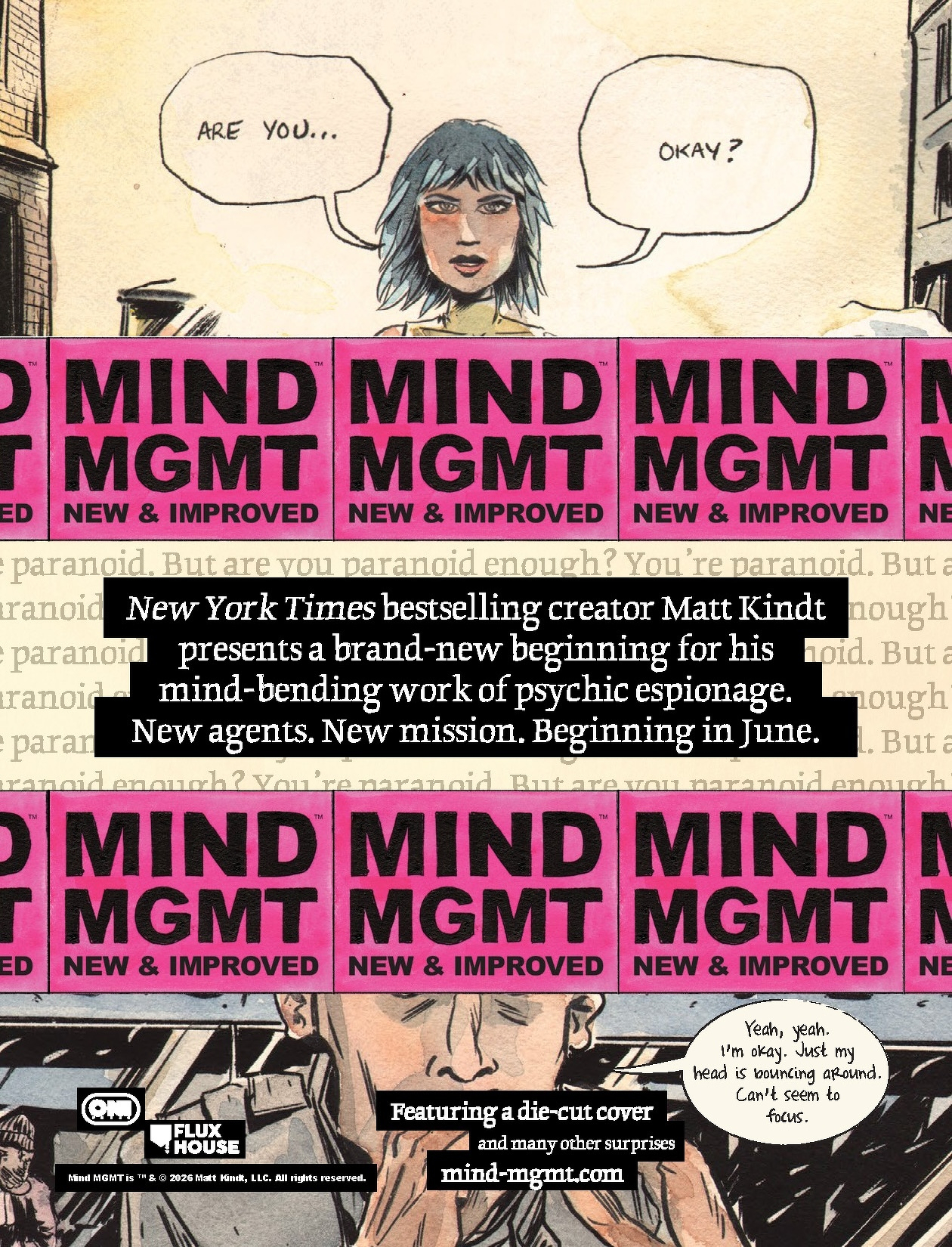 MIND MGMT: NEW & IMPROVED Pre-Order Postcard