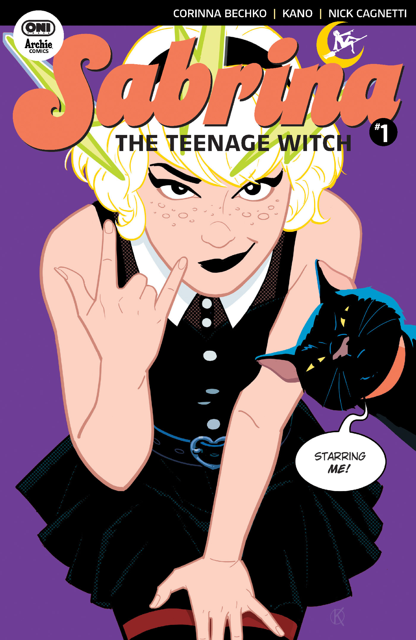 SABRINA THE TEENAGE WITCH #1 COVER BY KANO | LOGO AND TRADE DRESS BY RIAN HUGHES