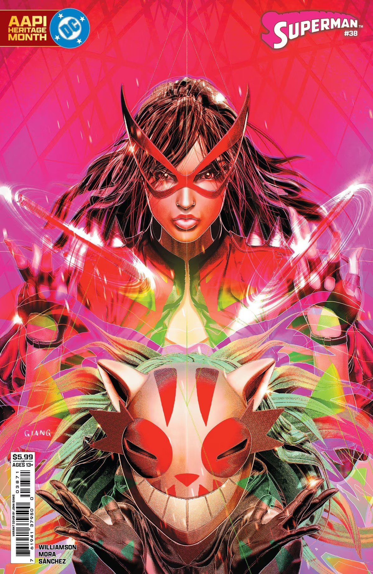 Superman #38, featuring Cheshire Cat and Red Canary.