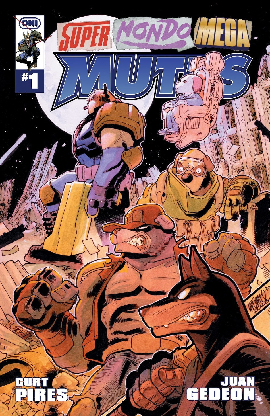 A group of anthropomorphic animal heroes stands ready for action against a cosmic backdrop in a comic book cover.