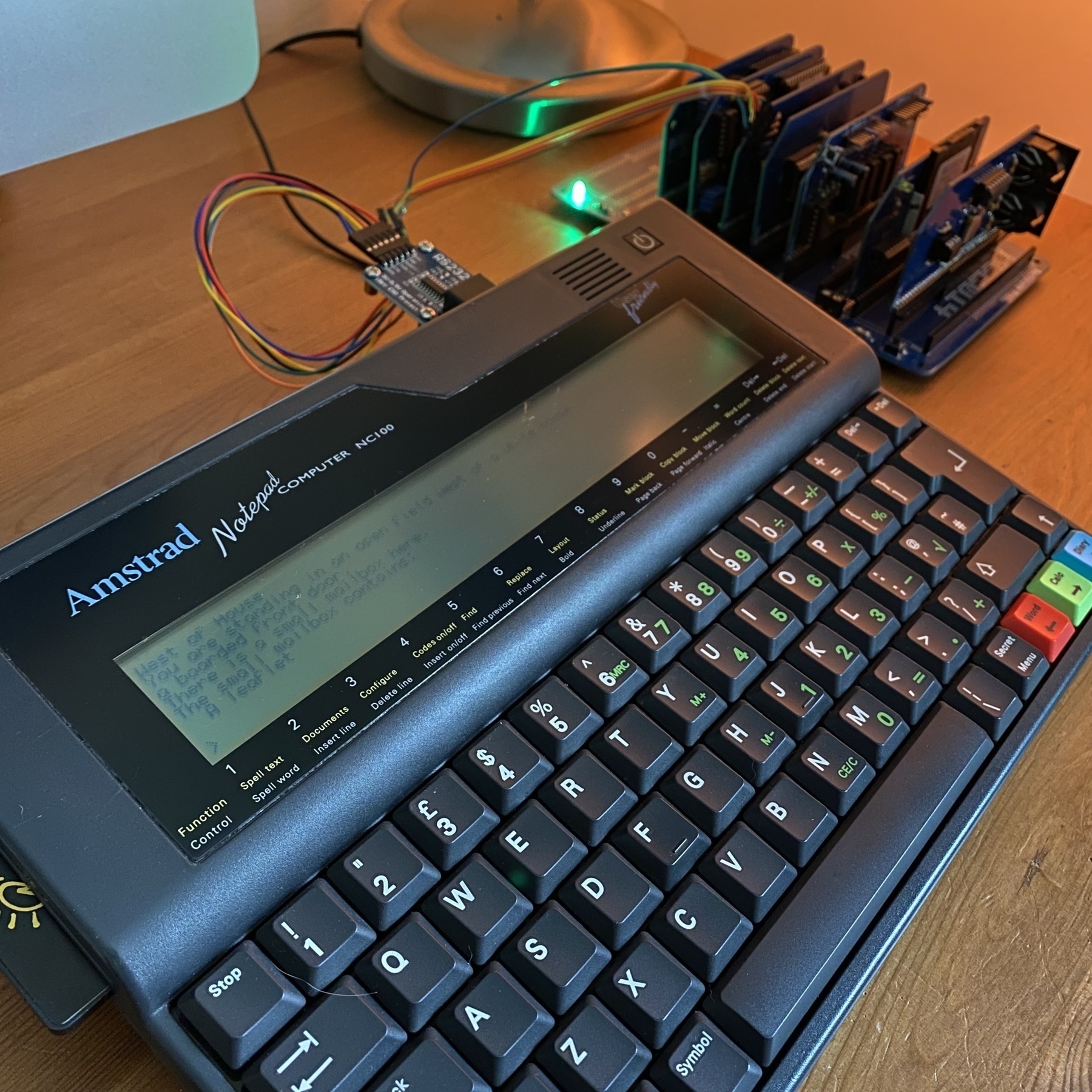 Amstrad NC100 connected to RC2014 via RS232