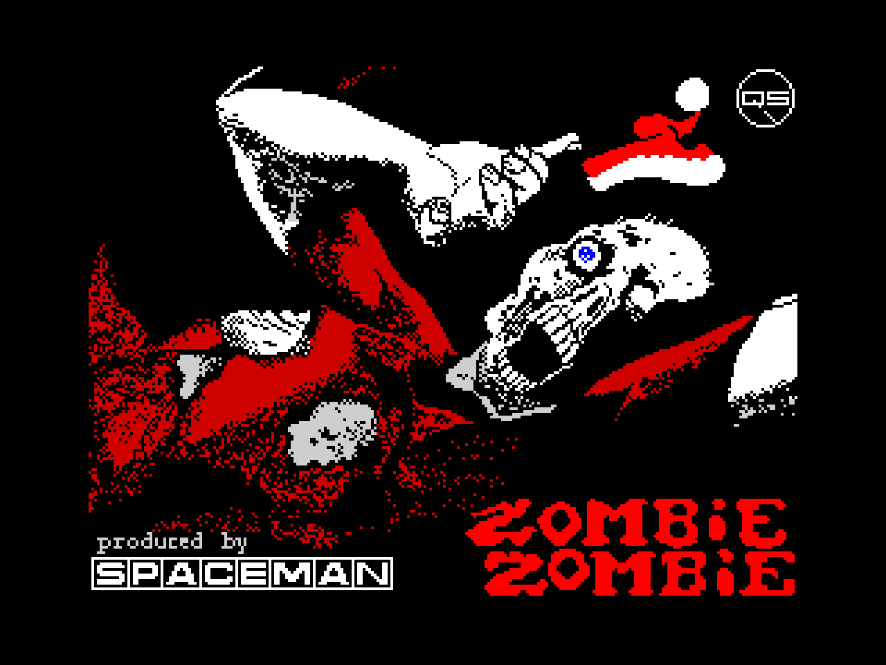 ZX Spectrum loading screen featuring a festive zombie