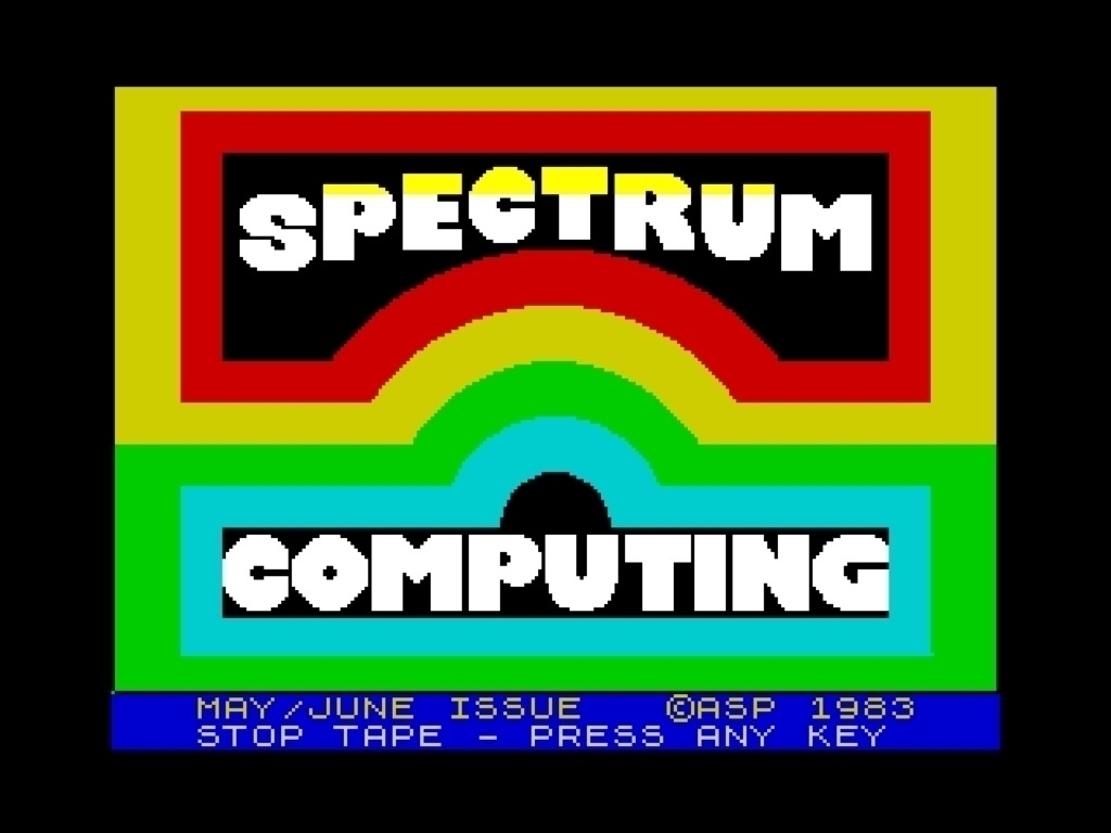 Spectrum Computing title screen. May/June issue (c) 1983