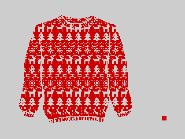 A pixel art rendition of a Christmas jumper.