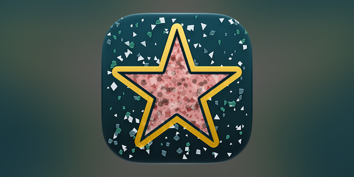 The app icon for TrackStar, featuring a terrazzo texture matching the iconic star-studded sidewalk in Hollywood.