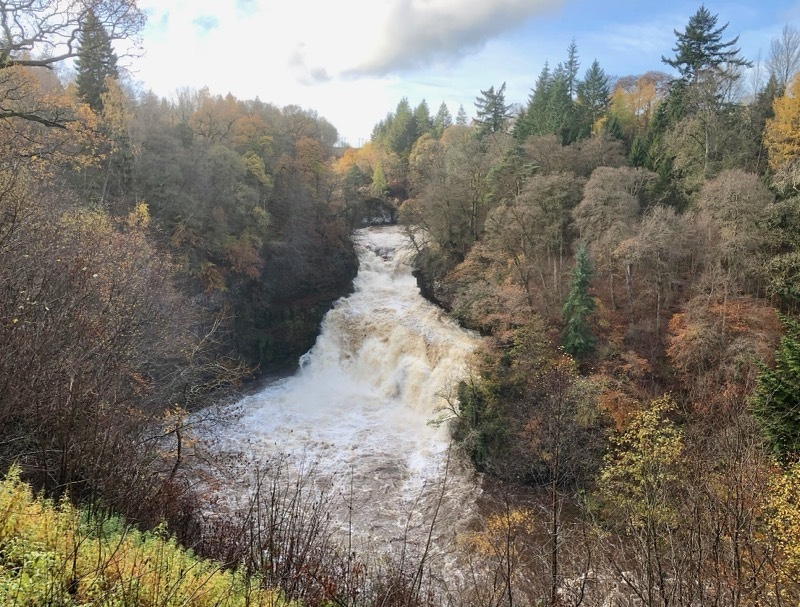 Corra_Linn_in_spate,_4_November.jpg Corra Linn in spate, 4 November.