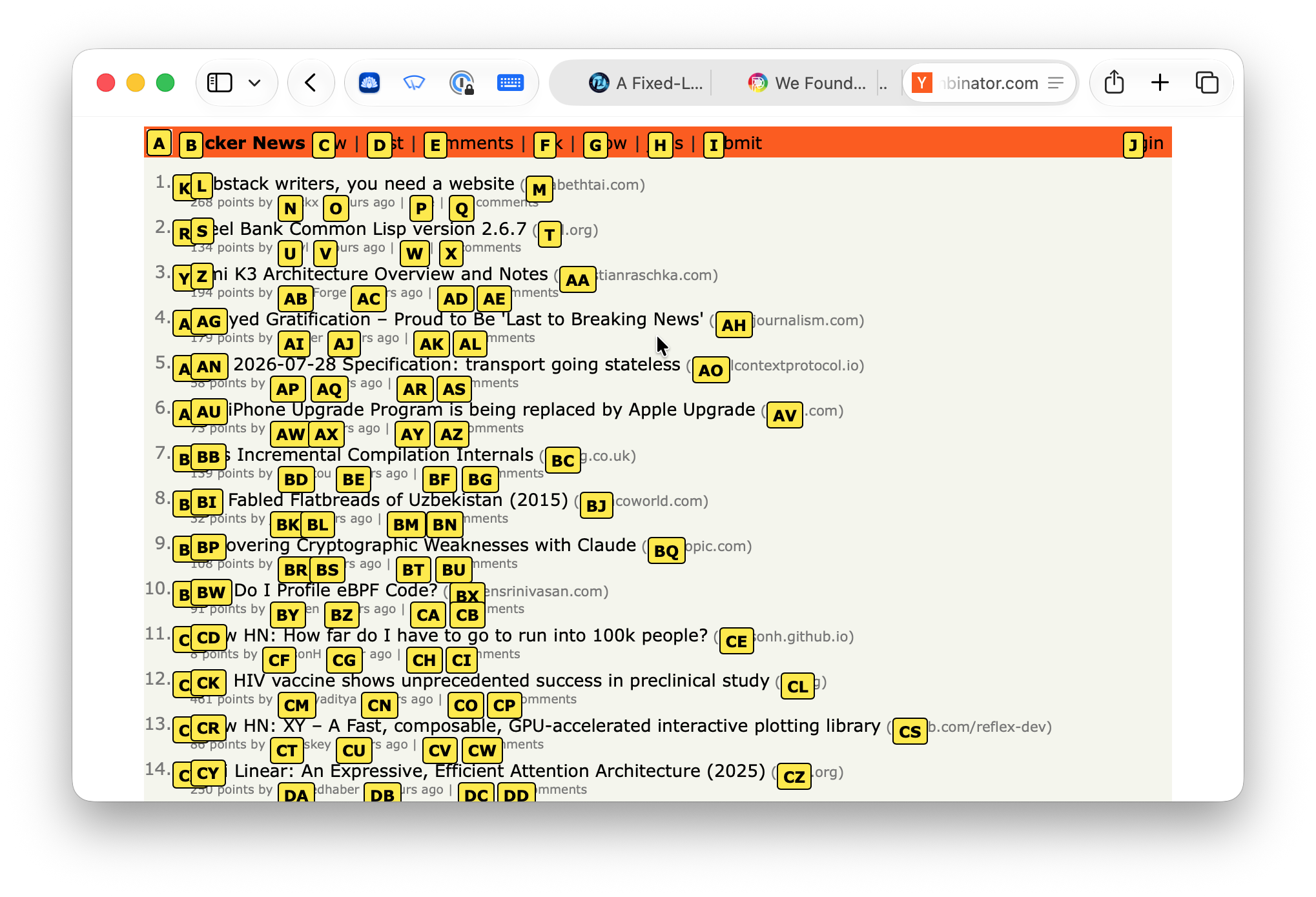 A webpage with multiple instances of highlighted text and annotations, likely for analysis or review purposes, is displayed within a browser window.